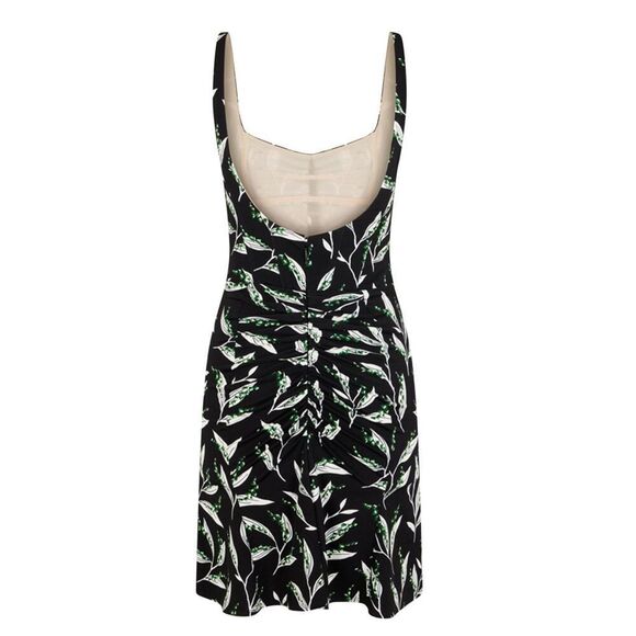 Rabanne by Paco Rabanne Leafy Ruched Sheath Minidress in Mugeut Noir NWT Size 36 - Picture 5 of 11